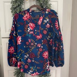 Loft, Asian inspired floral top.